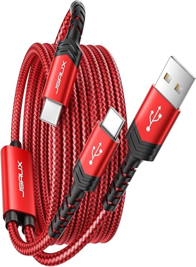 JSAUX USB C Cable Type C Charger Fast Charging 6.6 FT, 60W USB C to USB C Cable 3.1A USB to USB C Cable, USB Type C Charging Cord Compatible with Samsung Galaxy, iPad Pro/Air/Mini, MacBook Pro/Air